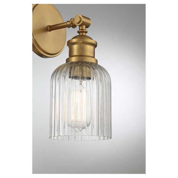 Lowry One-Light Wall Sconce with Clear Ribbed Glass, image 6