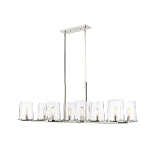 Callista Polished Nickel Eight-Light Chandelier with Clear Glass Shade, image 5