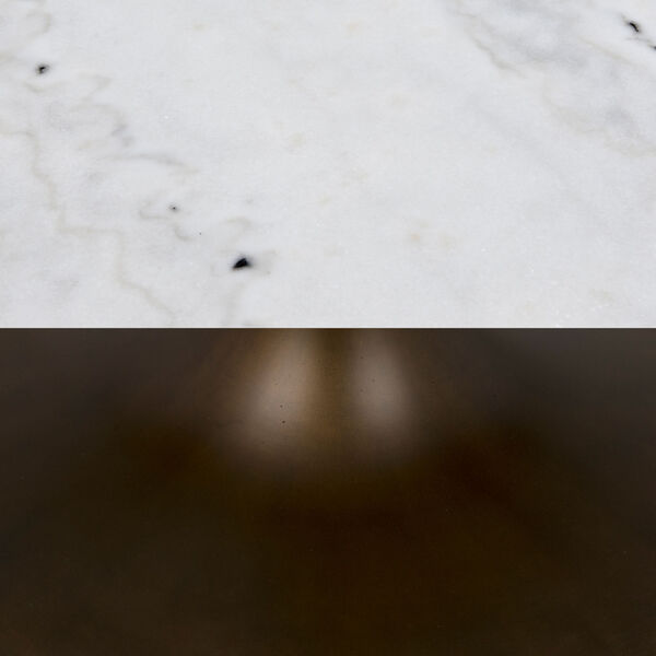 Laredo Aged Brass 36-Inch Table with White Marble Top, image 2