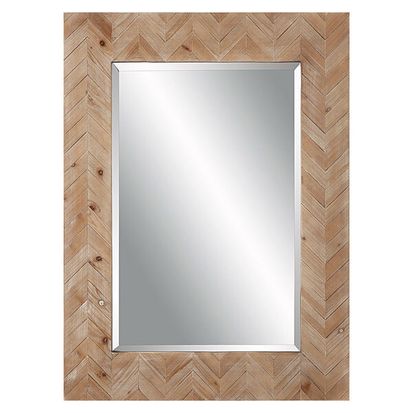 Demetria Natural Wooden Small Wall Mirror, image 1