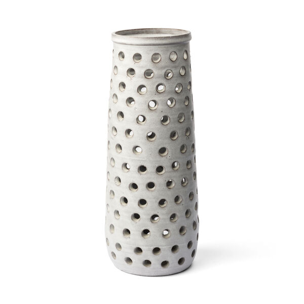 Canasta White Ceramic Vase, image 1