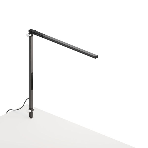 Z-Bar Metallic Black Warm Light LED Solo Mini Desk Lamp with Through-Table Mount, image 1