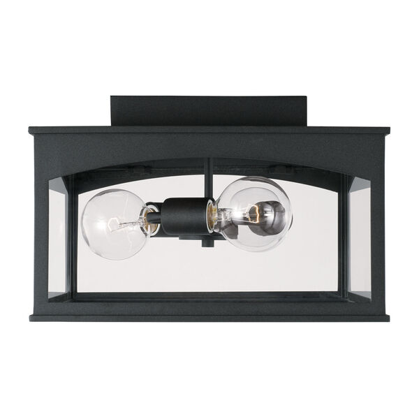 Burton Outdoor Three-Light Flush with Clear Glass, image 1