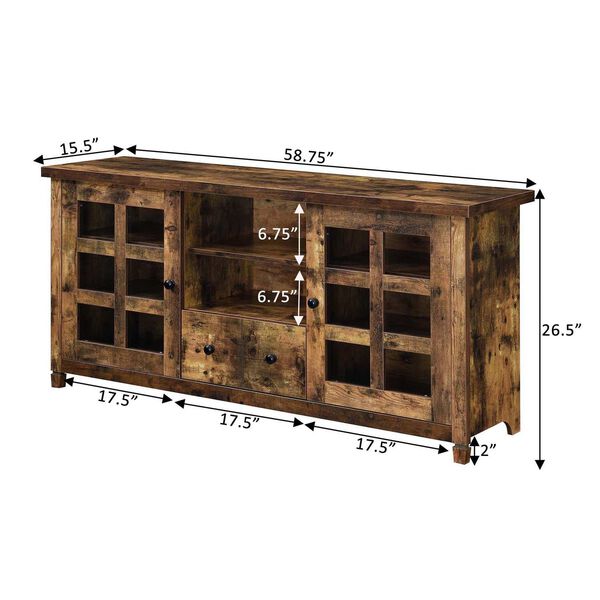 65-Inch One Drawer TV Stand with Storage Cabinet and Shelve, image 3
