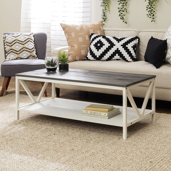 Natalee Gray and White Coffee Table, image 1