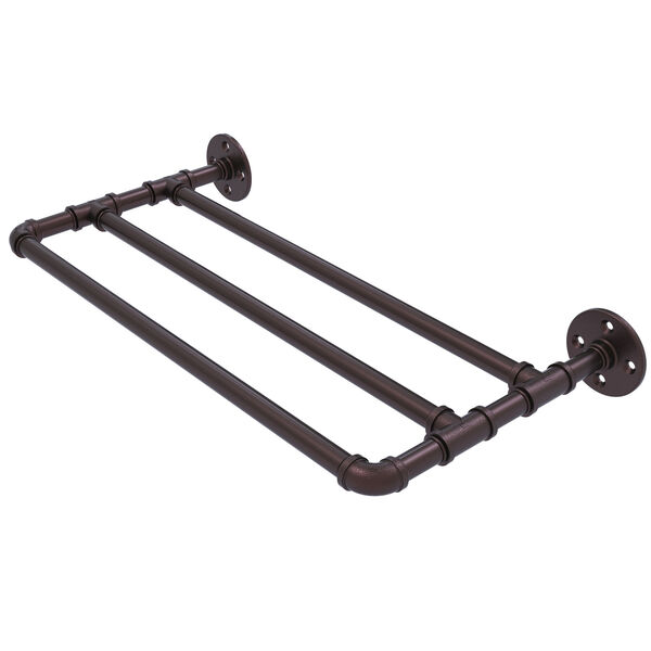 Pipeline Antique Bronze 24-Inch Wall Mounted Towel Shelf, image 1