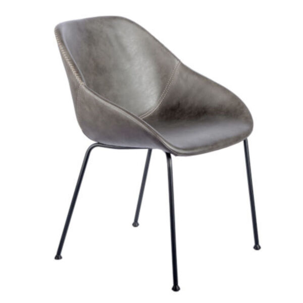 Milo Dark Gray Leatherette Side Chair, Set of 2, image 2