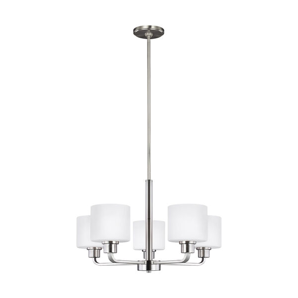 Canfield Brushed Nickel 24-Inch Five-Light Chandelier, image 1