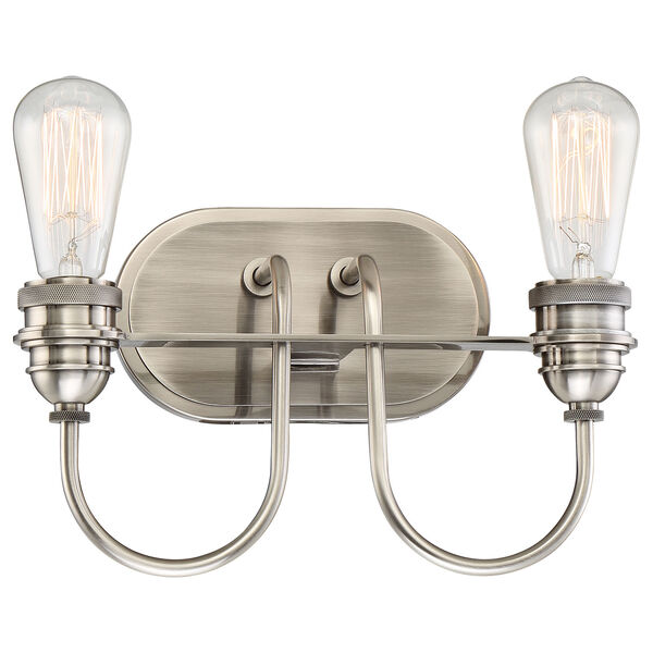 Uptown Edison Plated Pewter Two-Light Vanity, image 1