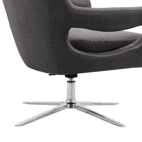 Quinn Gray Polished Chrome Accent Chair, image 3