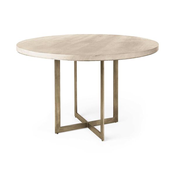 Faye Light Brown Round Dining Table, image 1