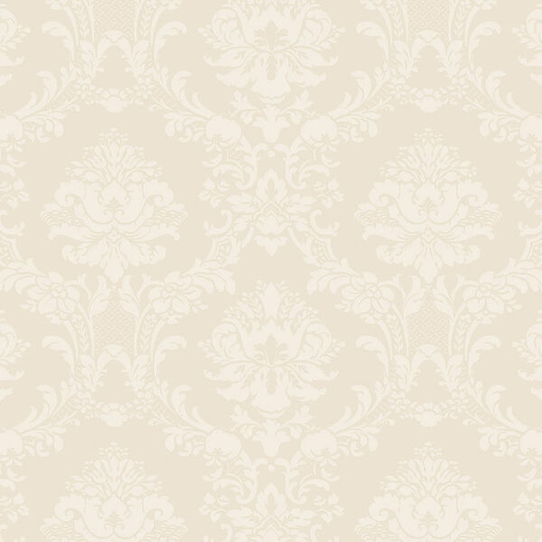 Document Damask Ivory and Pearl Wallpaper - SAMPLE SWATCH ONLY, image 1