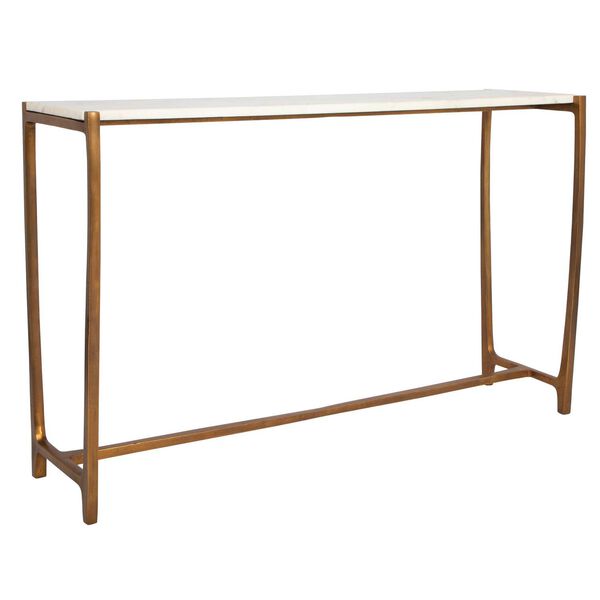 Affinity Gold White Marble Console Table, image 1
