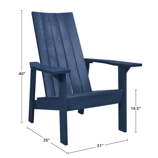 Capterra Casual Pacific Blue Outdoor Flatback Adirondack Chair, image 3