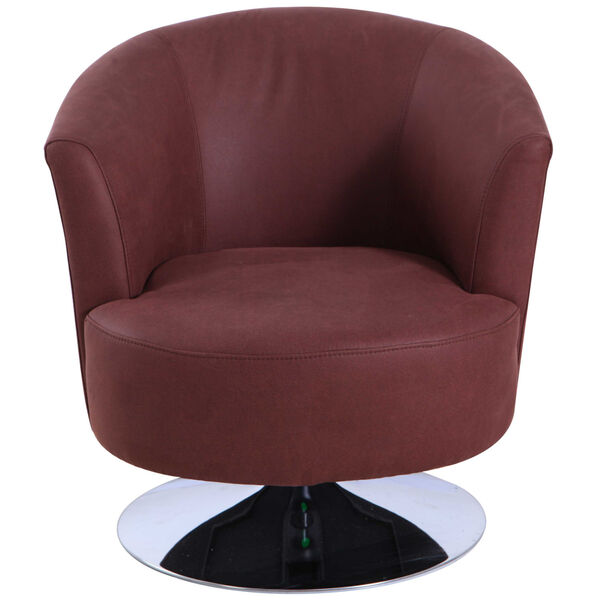 Nicollet Chrome Cocoa Fabric Armed Leisure Chair, image 5