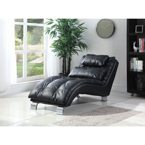Black Upholstered Chaise, image 1