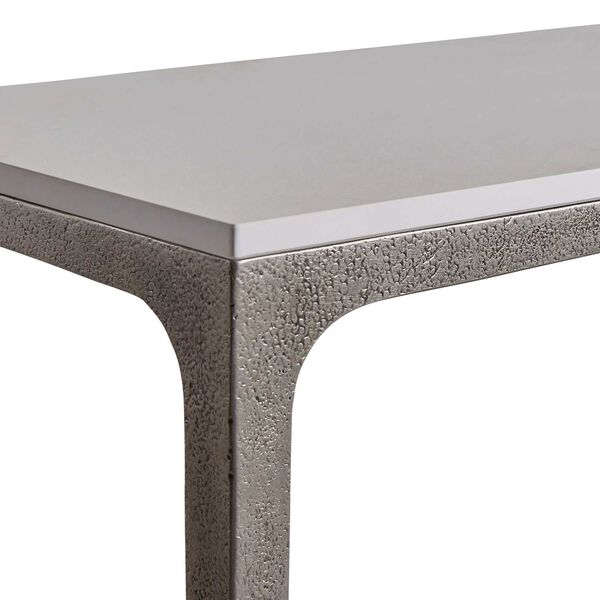 Caprera White Shell and Textured Graphite Outdoor Console Table, image 6