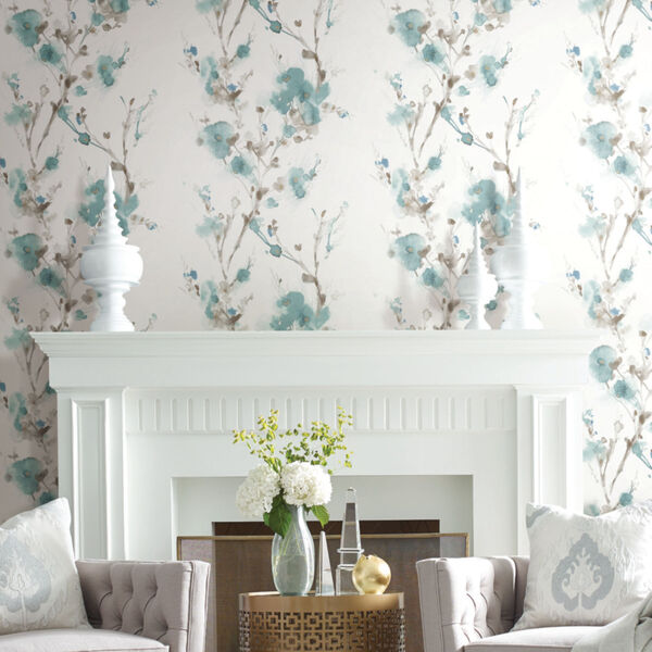 Simply Candice Teal Charm Peel and Stick Wallpaper, image 1