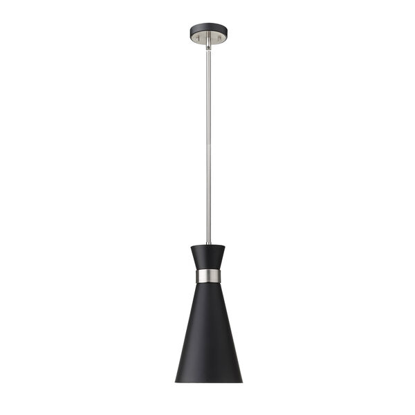 Soriano Matte Black and Brushed Nickel 8-Inch One-Light Pendant - (Open Box), image 4