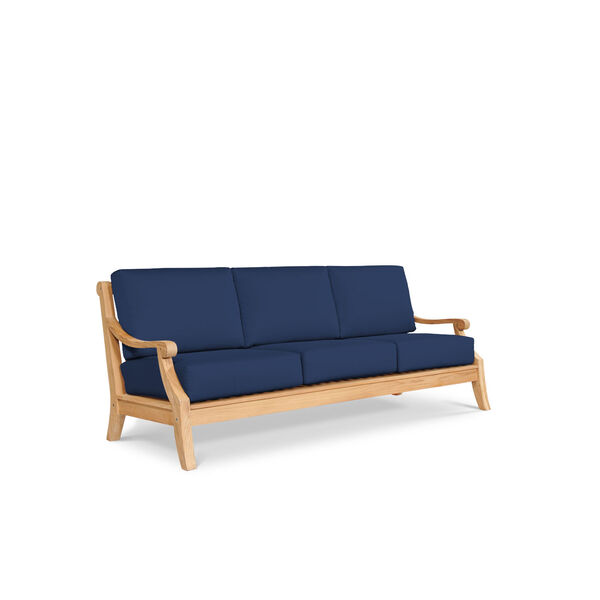 Sonoma 4-Piece Natural Teak Deep Seating Four-Piece Outdoor Sofa Set with Sunbrella Navy Blue Cushion, image 3