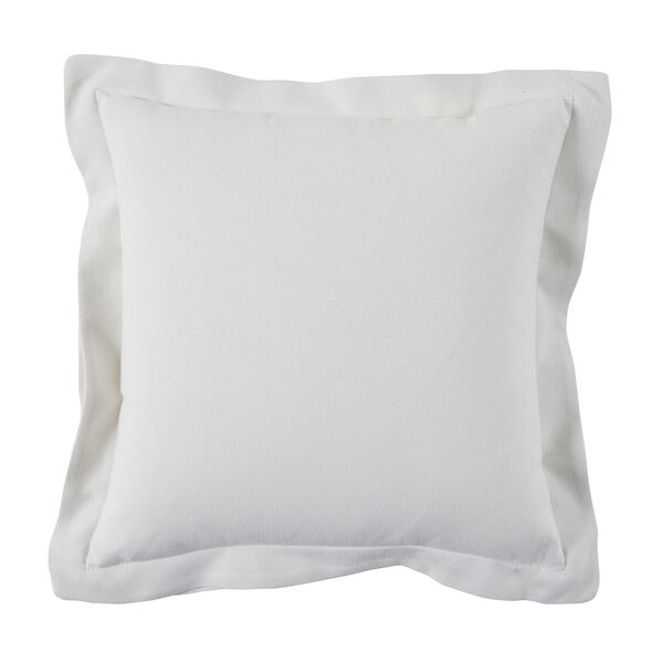 Snow 24 x 24 Inch Pillow with Linen Double Flange, image 1