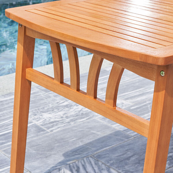 Kapalua Oil-Rubbed Honey Teak Four-Piece Wooden Outdoor Dining Set with Bench, image 7