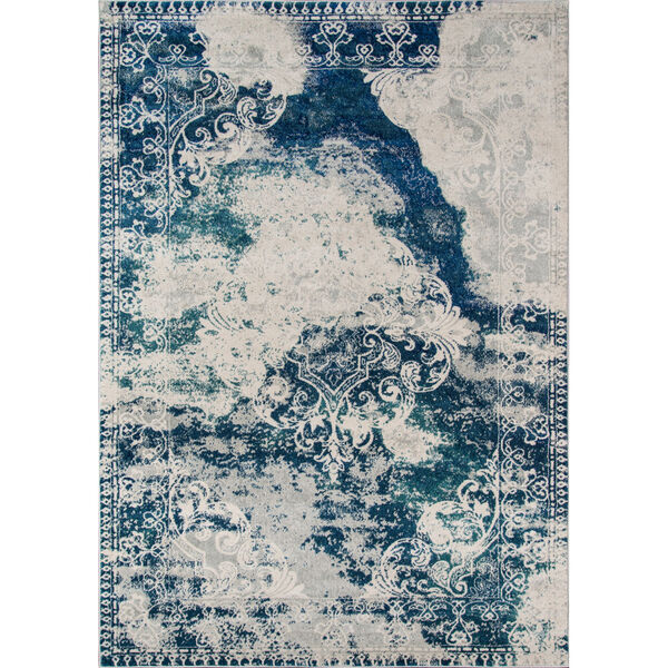 Loft Abstract Blue Rectangular: 5 Ft. 3 In. x 7 Ft. 6 In. Rug, image 1