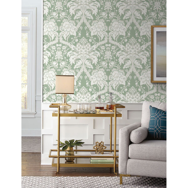 Damask Resource Library Green 27 In. x 27 Ft. French Artichoke Wallpaper, image 2