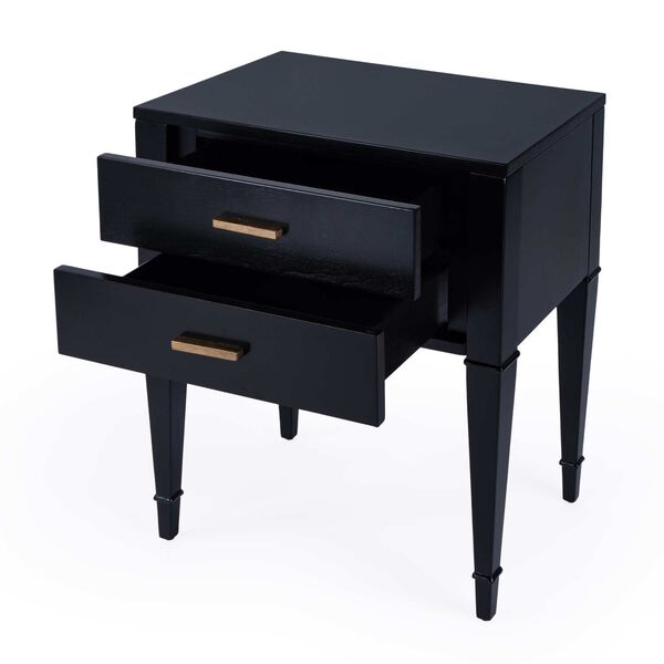 Kai Black Licorice End Table with Two-Drawer, image 2