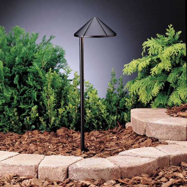 Six Groove Textured Black 19.5-Inch One-Light Landscape Path Light, image 1