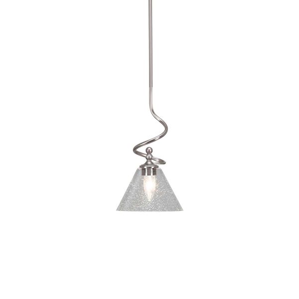 Capri Brushed Nickel One-Light Mini Pendant with Clear Bell Bubble Glass, image 1