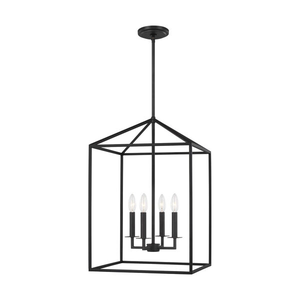 Perryton Midnight Black Four-Light Pendant without Bulbs, image 1
