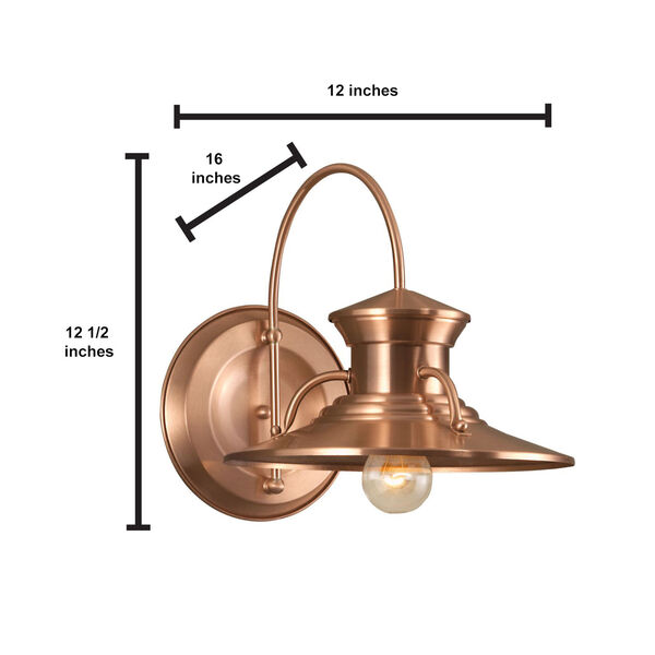 Budapest Copper Single Light Outdoor Wall Mount, image 6