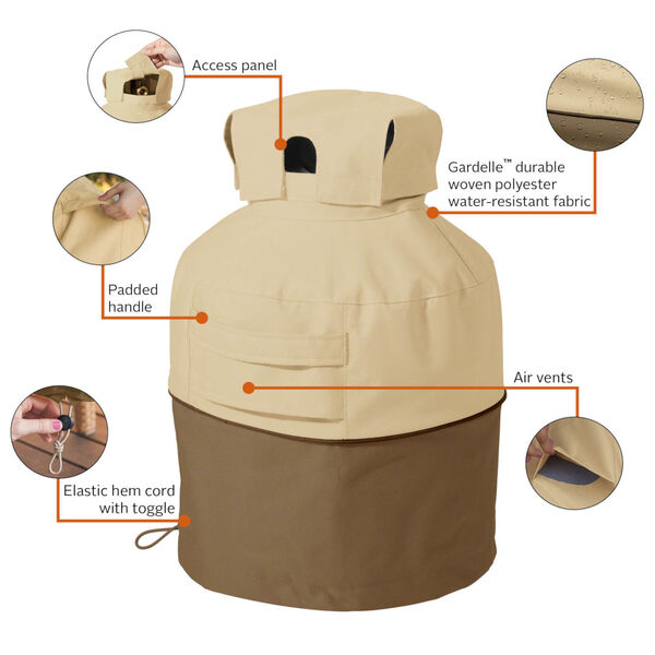 Ash Beige and Brown Propane Tank Cover, image 2