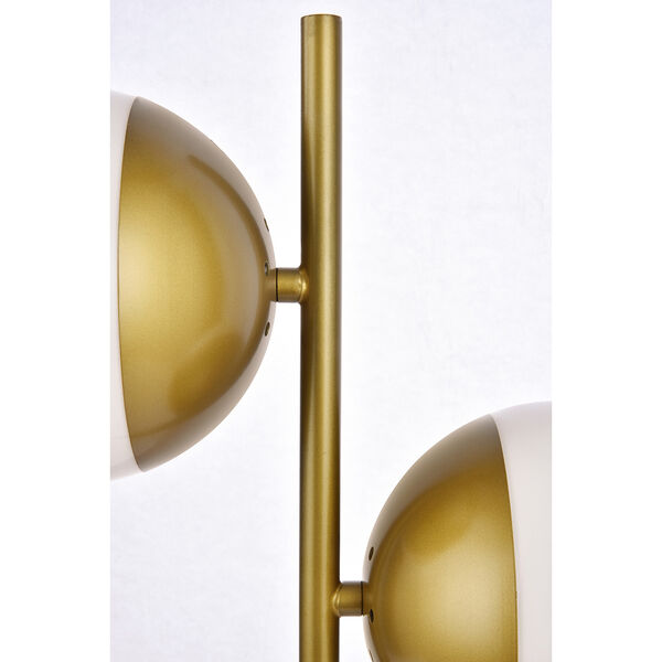 Eclipse Brass and Frosted White Two-Light Table Lamp, image 6