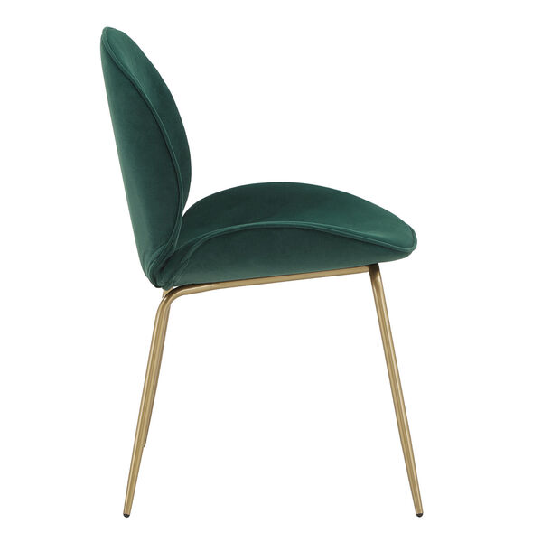 Cheryl Gold and Green Velvet Dining Chair, Set of Two, image 3