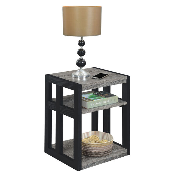 Monterey Weathered Gray Black Three-Tier End Table, image 3