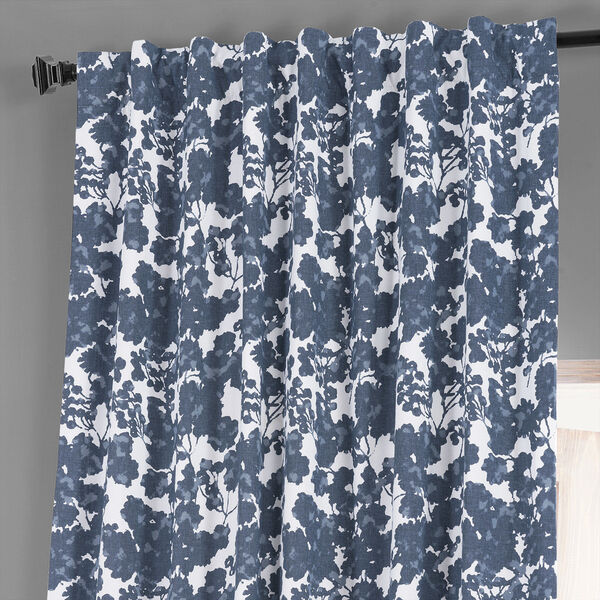 Fleur Blue Printed Cotton Blackout Single Panel Curtain, image 4