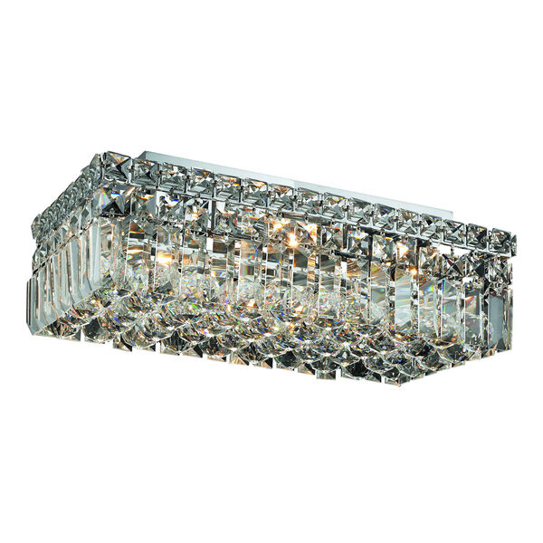 Maxim Chrome Four-Light 8-Inch Flush Mount with Royal Cut Clear Crystal, image 1