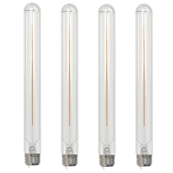 Pack of 4 Clear Glass 11-Inch T9 LED Medium E26 Dimmable 5W 3000K Light Bulb, image 1