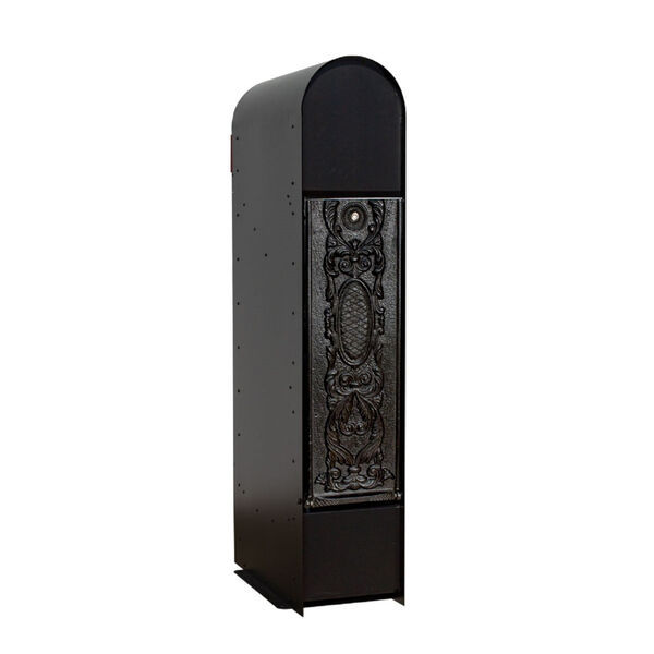 MailKeeper 150 Black 49-Inch Locking Column Mount Mailbox with Decorative Classic Design Front, image 2