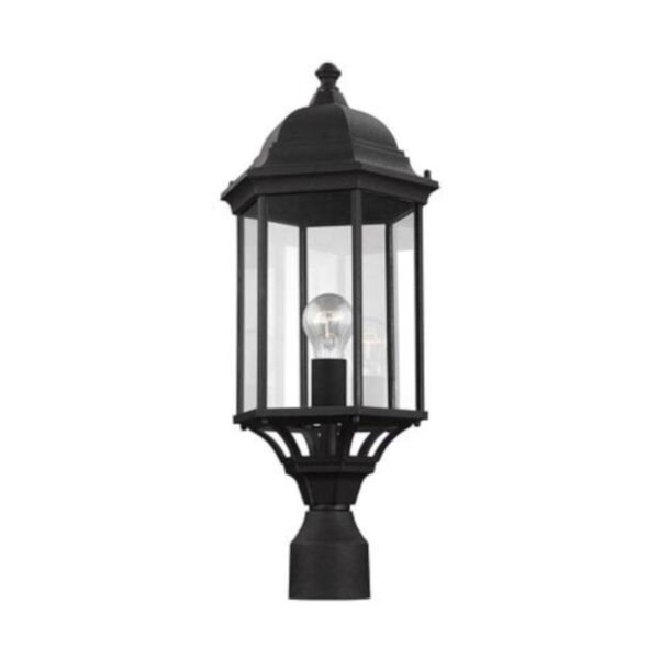 Russell Black 9-Inch One-Light Outdoor Post Lantern, image 1