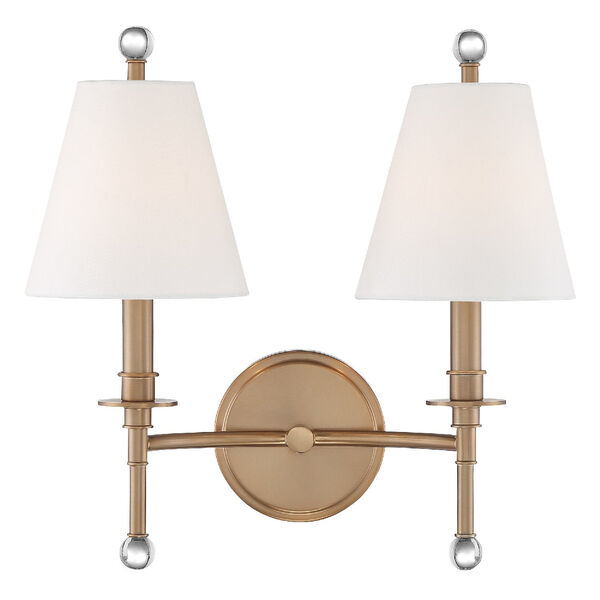 Riverdale Aged Brass 15-Inch Two-Light Wall Sconce, image 6