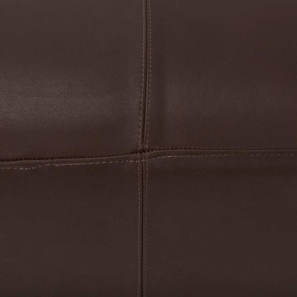 Minara Dark Brown Leather Wrapped Ottoman, image 6