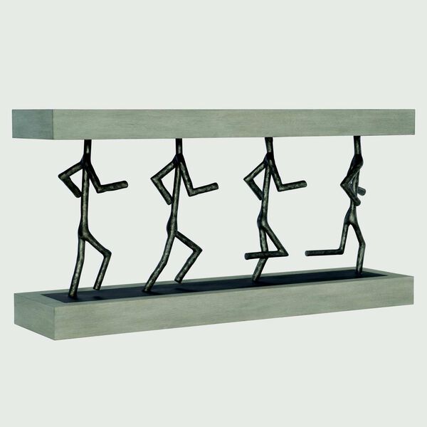 Theo Cerused Greige Black Console Table, image 2