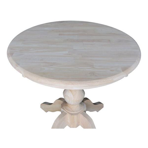 Unfinished 30-Inch Straight Pedestal Dining Table, image 4