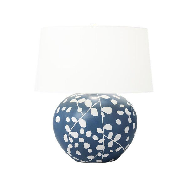 Nan Semi Matte Navy Blue and White One-Light Ceramic Table Lamp, image 1