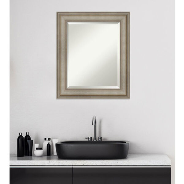 Mezzanine Antique Silver 21-Inch Bathroom Wall Mirror, image 5