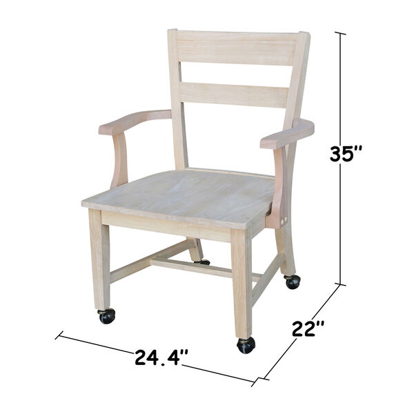 Dining Chair with Casters Unfinished, image 9