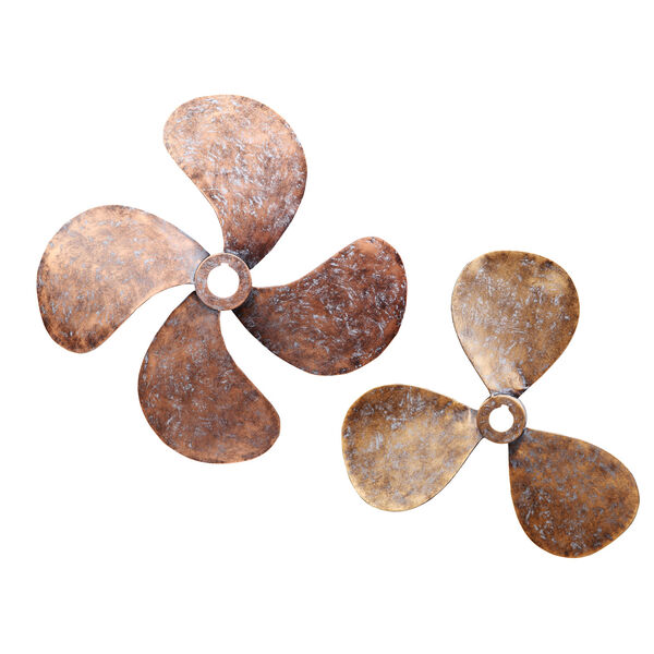 Gold Propellers Wall Décor, Set of 2, image 1